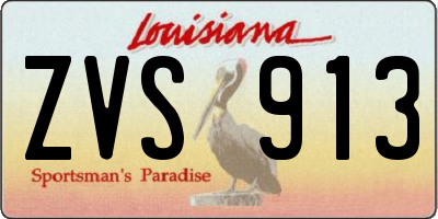 LA license plate ZVS913