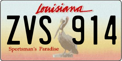 LA license plate ZVS914