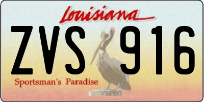 LA license plate ZVS916