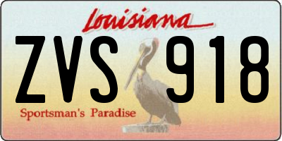 LA license plate ZVS918