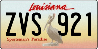 LA license plate ZVS921