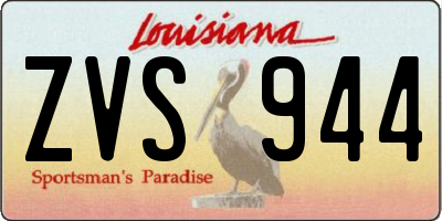 LA license plate ZVS944