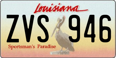 LA license plate ZVS946