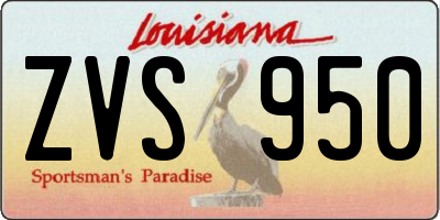 LA license plate ZVS950