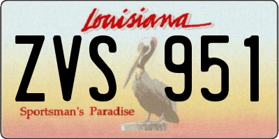LA license plate ZVS951