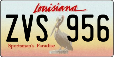 LA license plate ZVS956