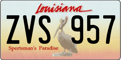 LA license plate ZVS957