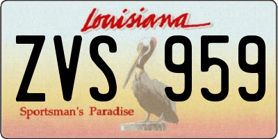 LA license plate ZVS959