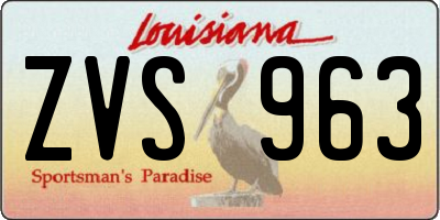 LA license plate ZVS963