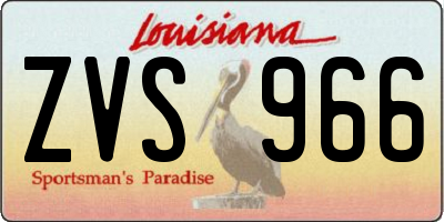 LA license plate ZVS966