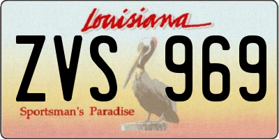 LA license plate ZVS969
