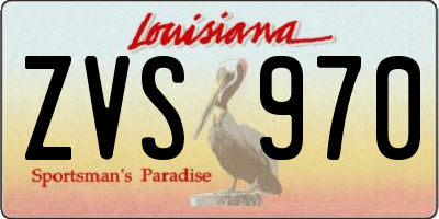 LA license plate ZVS970