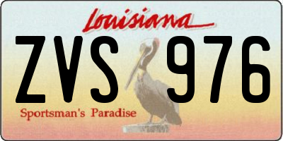 LA license plate ZVS976