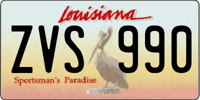 LA license plate ZVS990