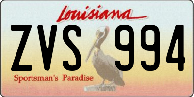 LA license plate ZVS994