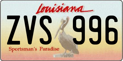 LA license plate ZVS996