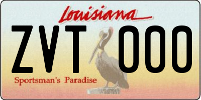 LA license plate ZVT000