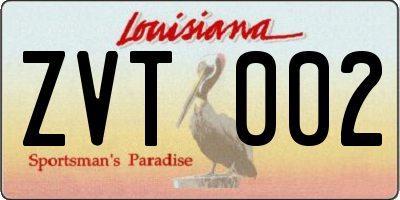 LA license plate ZVT002