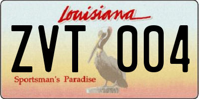 LA license plate ZVT004