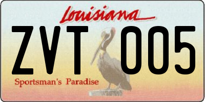 LA license plate ZVT005