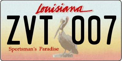 LA license plate ZVT007