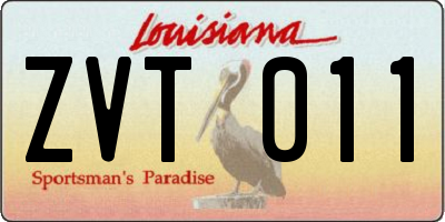 LA license plate ZVT011