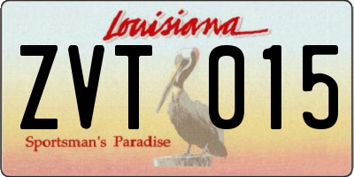 LA license plate ZVT015