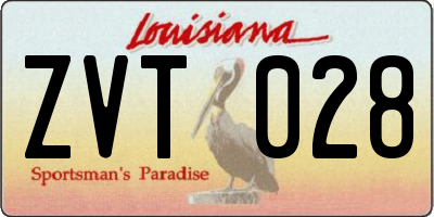 LA license plate ZVT028