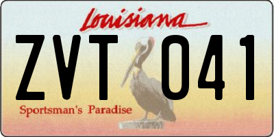LA license plate ZVT041