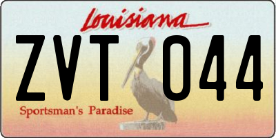 LA license plate ZVT044