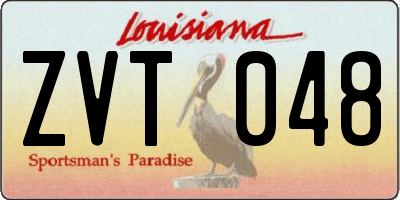 LA license plate ZVT048