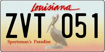 LA license plate ZVT051