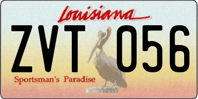 LA license plate ZVT056