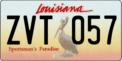 LA license plate ZVT057