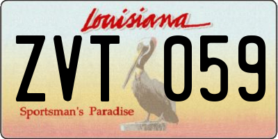 LA license plate ZVT059