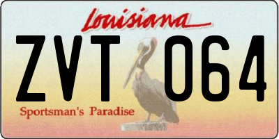 LA license plate ZVT064