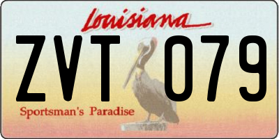 LA license plate ZVT079