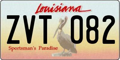 LA license plate ZVT082