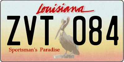 LA license plate ZVT084