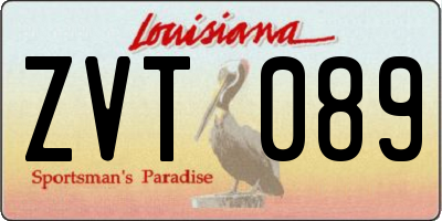 LA license plate ZVT089