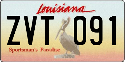 LA license plate ZVT091