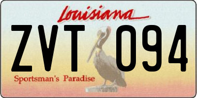 LA license plate ZVT094