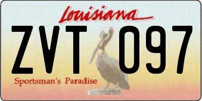 LA license plate ZVT097