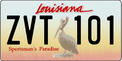 LA license plate ZVT101