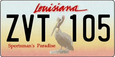 LA license plate ZVT105
