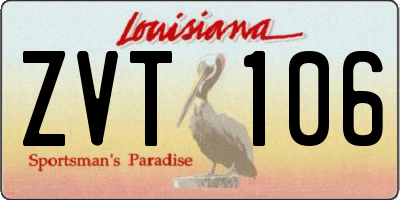 LA license plate ZVT106