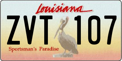 LA license plate ZVT107