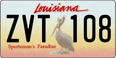 LA license plate ZVT108