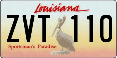 LA license plate ZVT110