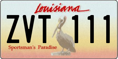 LA license plate ZVT111
